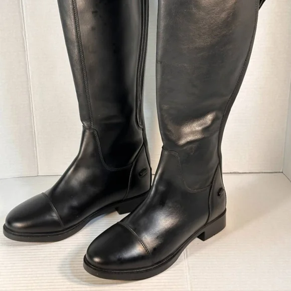 Horze tall Equestrian Black Boots 7.5 - Picture 2 of 13